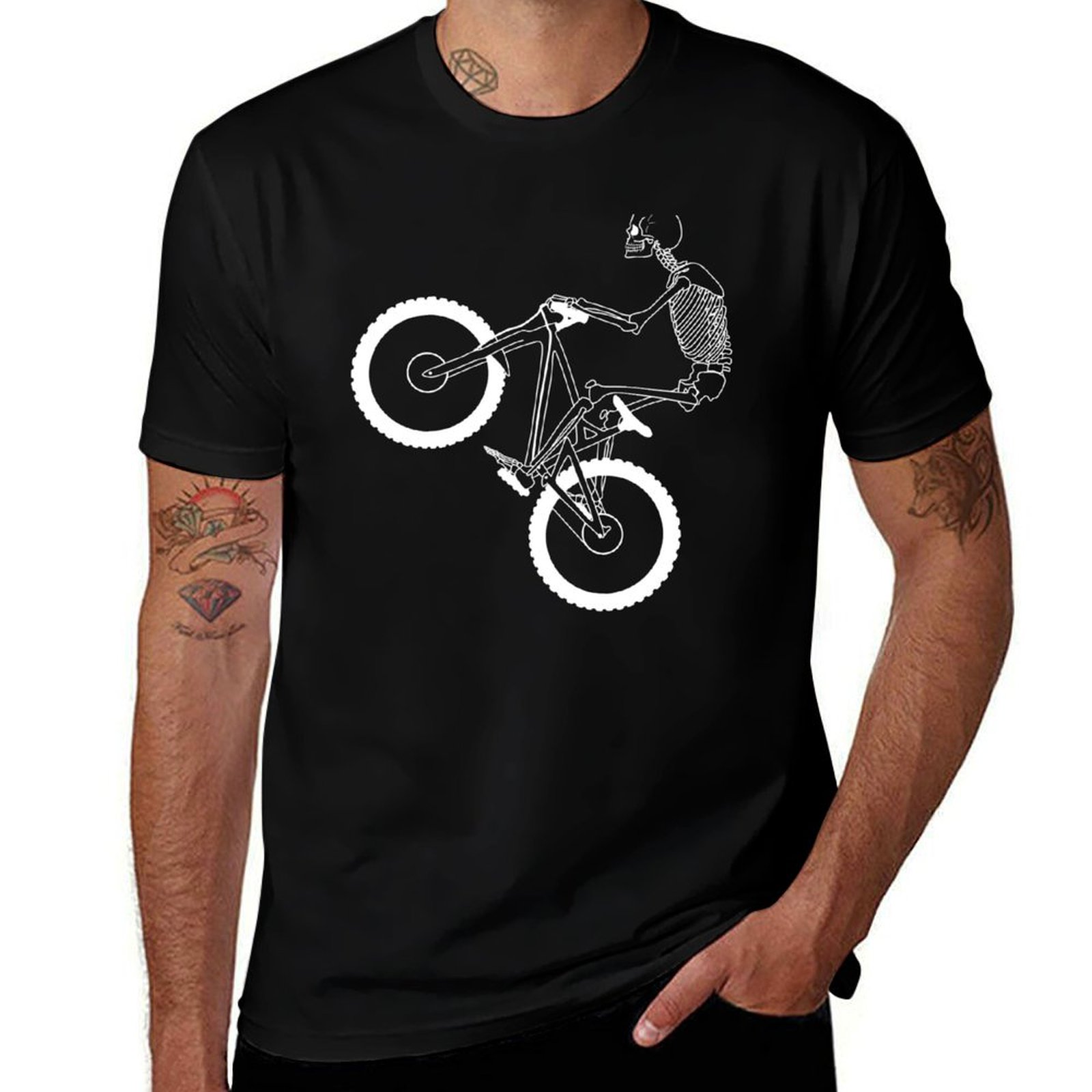 Mountain Biking Holidays - T-shirt con stampa scheletro da mountain